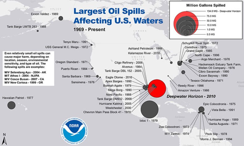 Largest Oil Spills U.S Waters