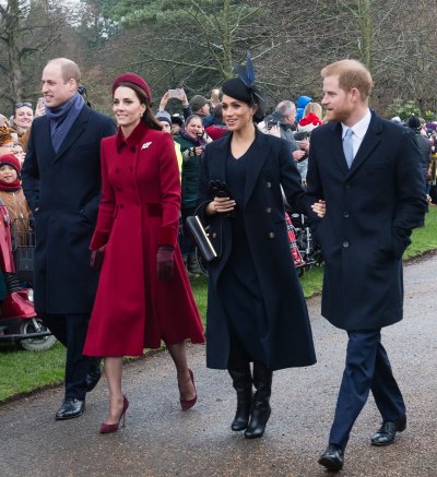 Harry, Meghan, William and Kate at Sandringham