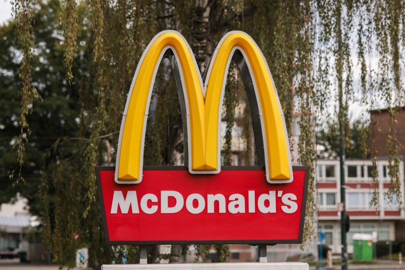 A McDonald's restaurant sign.