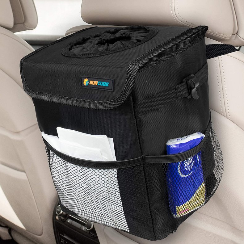 Sun Cube Car Trash Can with Lid