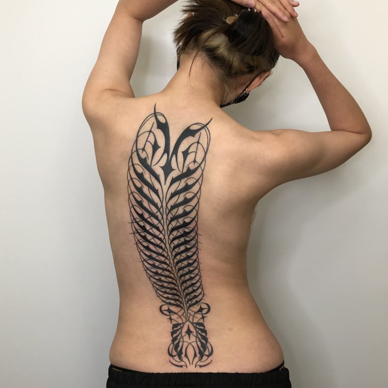 Spine tattoo