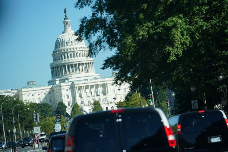The motorcade carrying US President Joe Biden