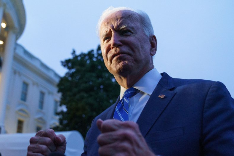 Joe Biden speaks outside the White House.