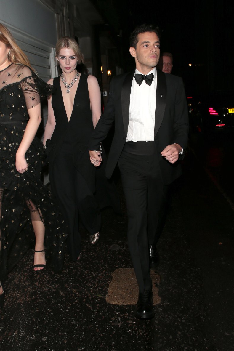 Lucy Boynton and Rami Malek Bond premiere