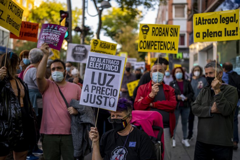 Protests over energy prices in Spain