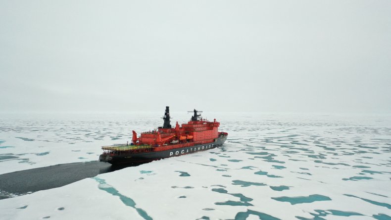 Russian icebreaker in the Arctic