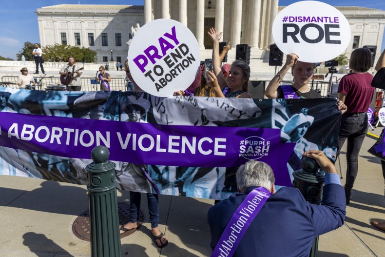 Anti-Abortion Activists Gather at the Supreme Court