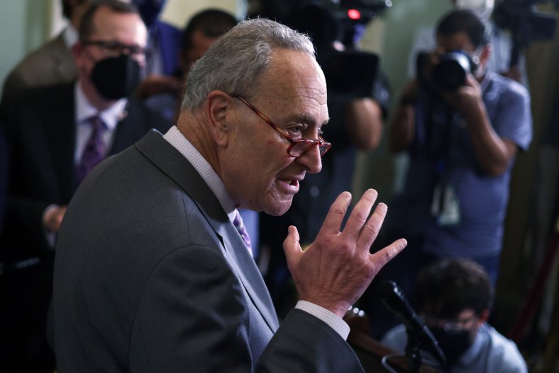 chuck schumer speaks after weekly luncheon