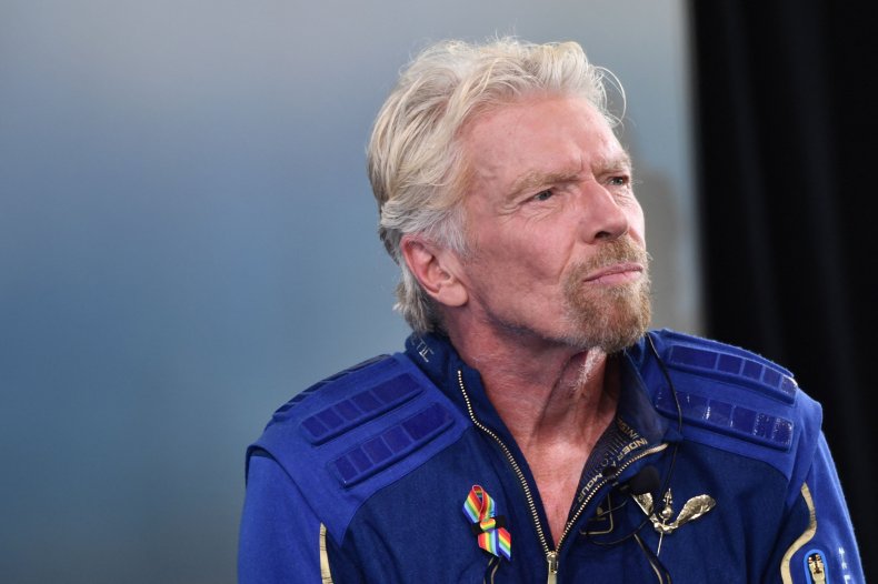 Sir Richard Branson speaks at press conference