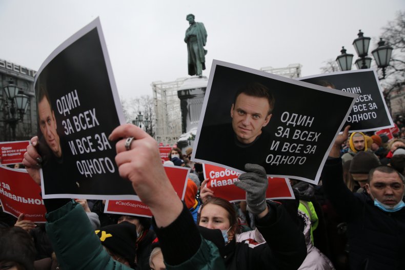 Opposition leader Alexei Navalny protest
