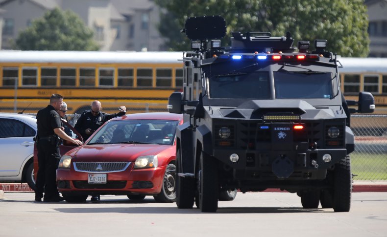 Emergency personnel at Timberview High School