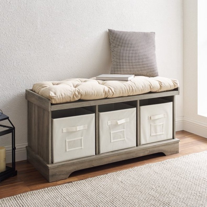 walmart Woven Paths Storage & Tufted Bench