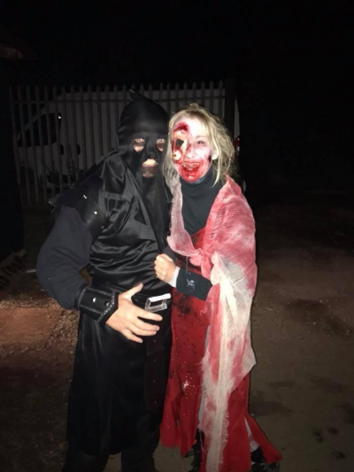 Claire and Darren at a scare event Claire and Darren at a scare event