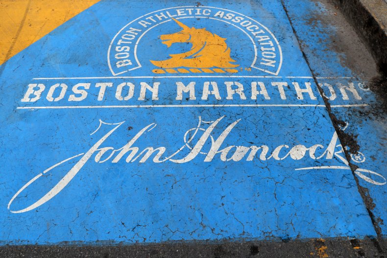 The Boston Marathon finish line.