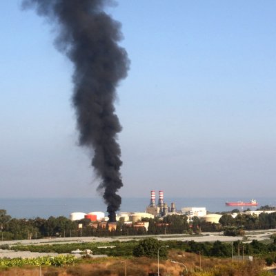 Smoke billows from oil fire in Lebanon Smoke billows from oil fire in Lebanon