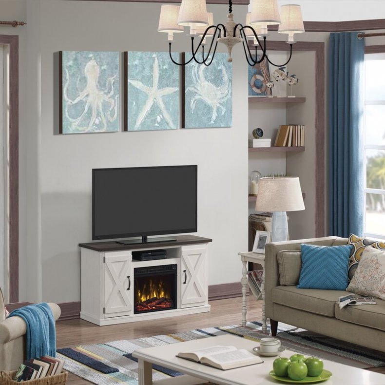 Three Posts Lorraine TV Stand with Fireplace
