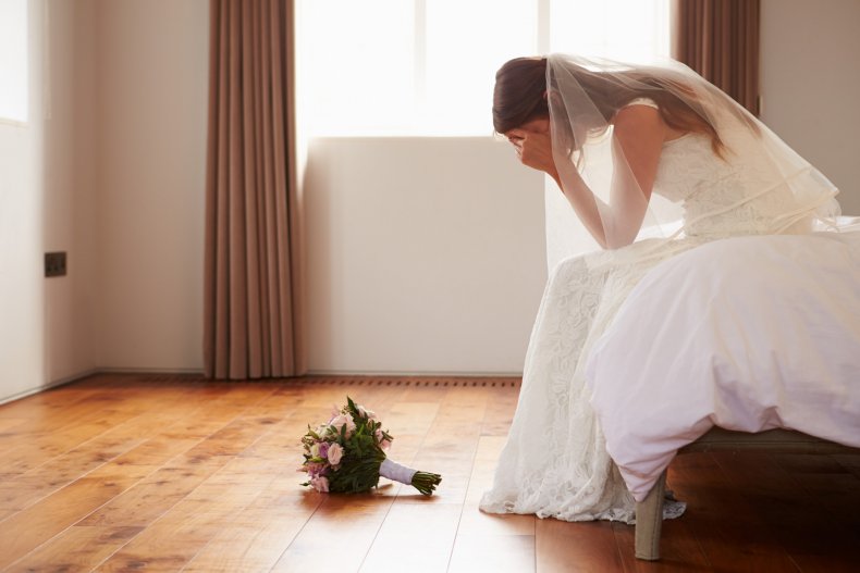 A sad bride-to-be
