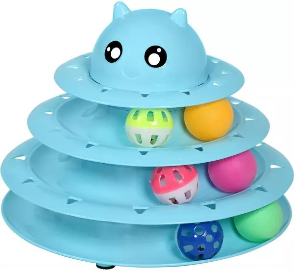 5pcs Cat Toys Pet Kitten Random Color Interactive Colorful Spring Plastic Bounce 