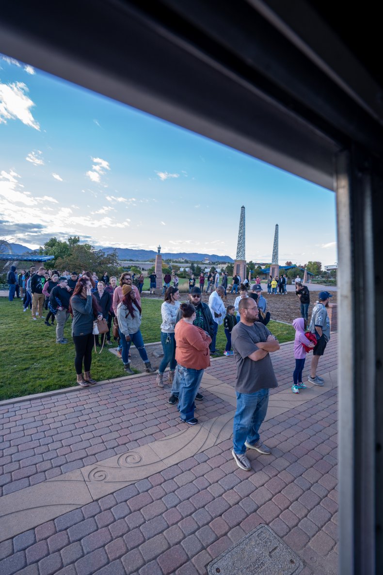 The queue for Tony's food truck