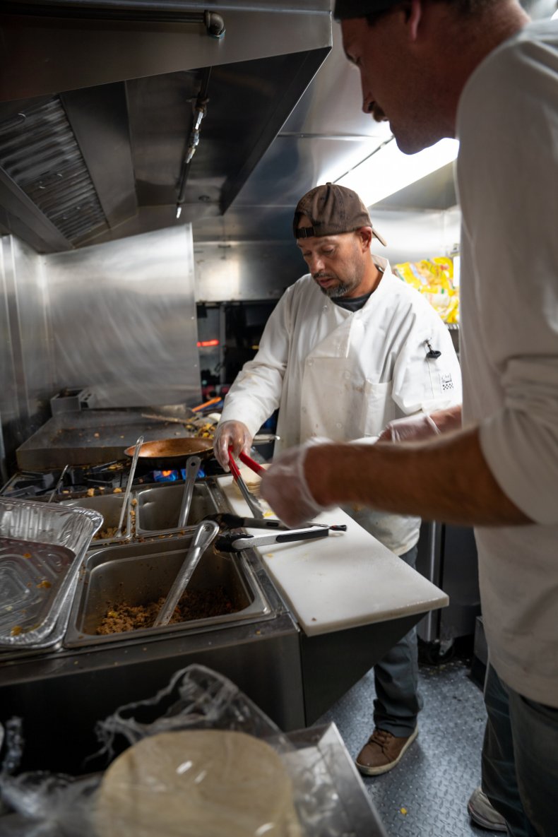 Tony Rojas in the kitchen