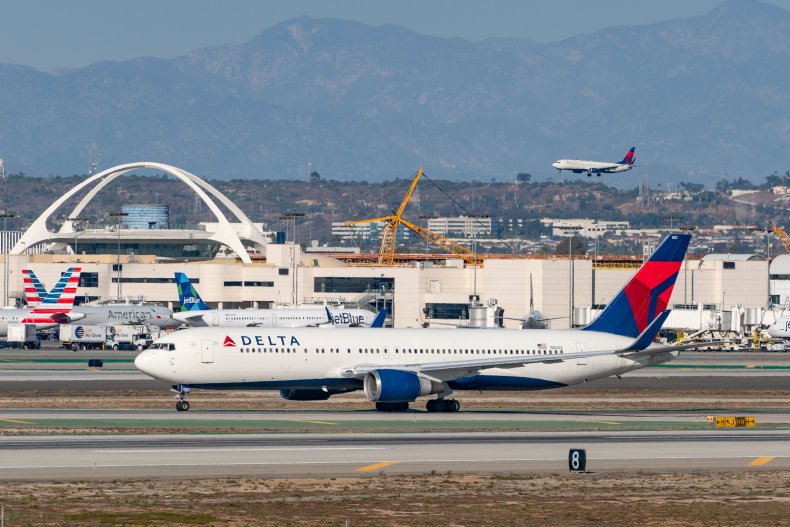 Delta Air Lines fight arrives at LAX