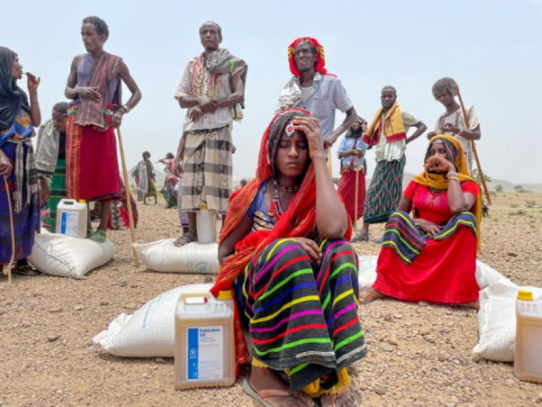 A WFP food distribution area