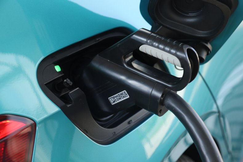 Electric car charges 
