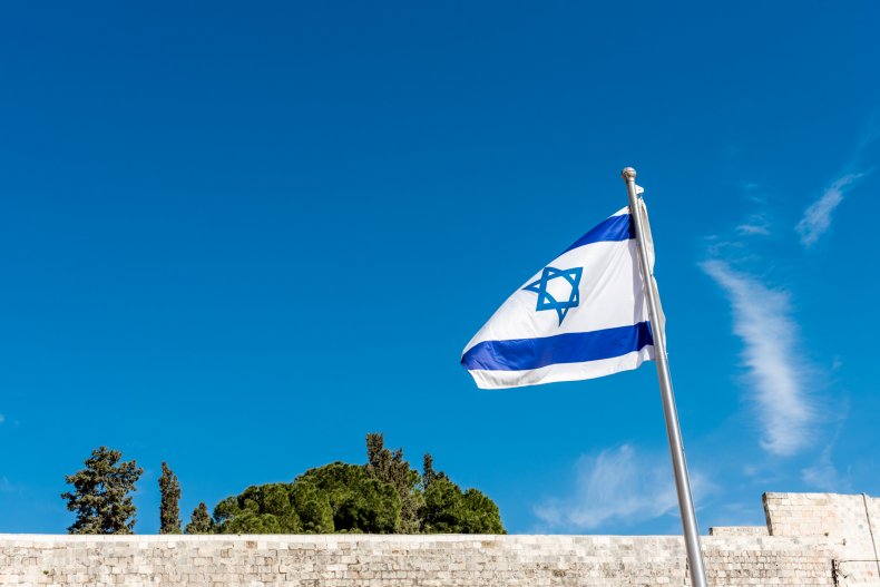 Israeli Flag At Western Wall