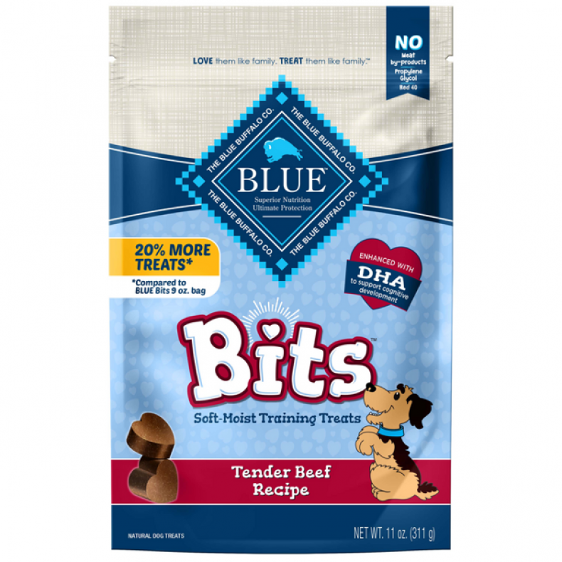Blue Buffalo Bits dog training treats.