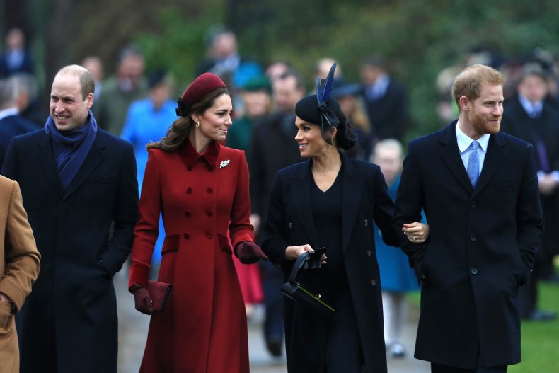 Harry, Meghan, William and Kate at Christmas