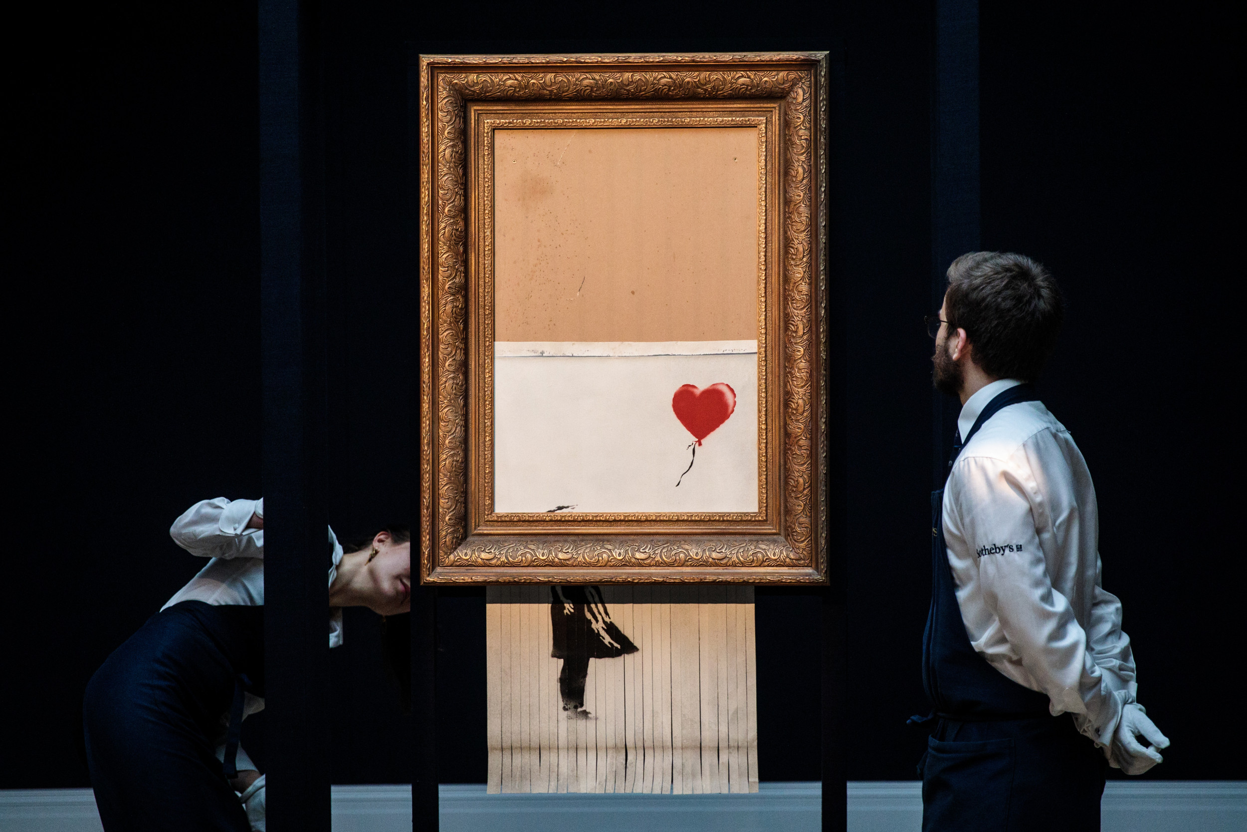 Strikt Secretaris efficiënt How Much Is Banksy's 'Love is in the Bin' Worth? Shredder Painting Auction  Price Revealed