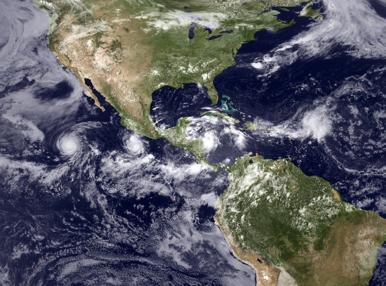 A 2010 satellite image of Hurricane Celia.