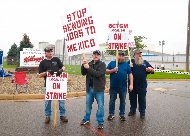 Demonstrate at Kellogg's cereal plant in Michigan.