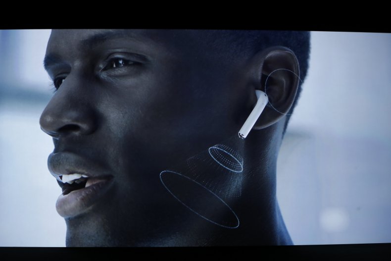 A person wearing AirPods. 