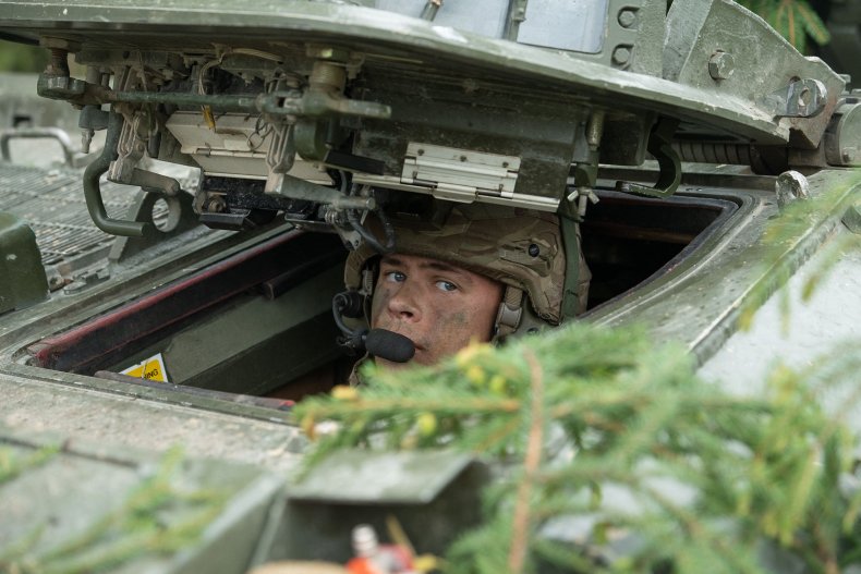Soldier taking part in NATO drills Estonia