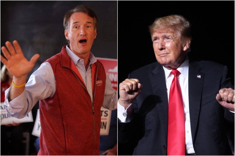 Photo Composite Shows Youngkin and Trump
