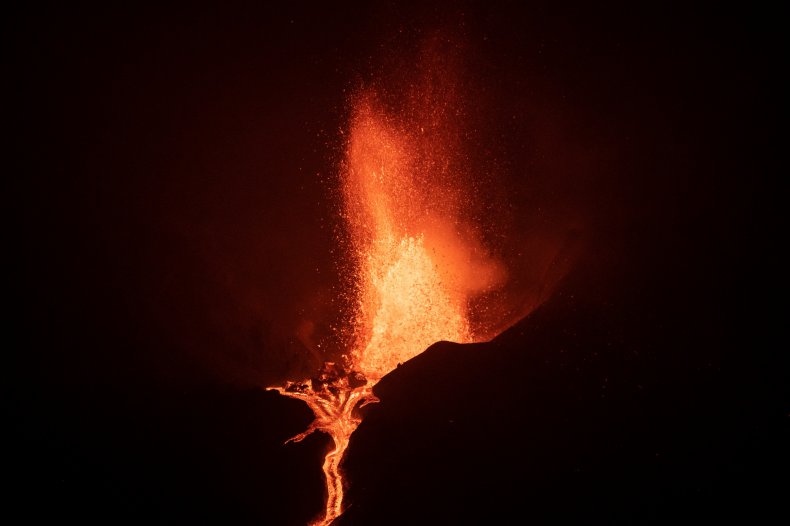 The Cumbre Vieja volcano erupts