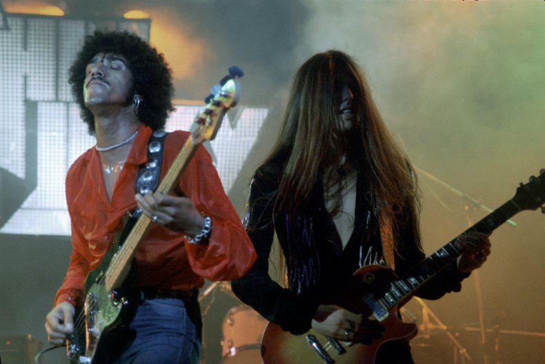 Thin Lizzy performing onstage.