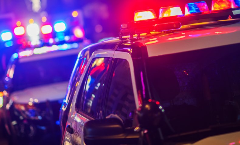 Police lights stock image