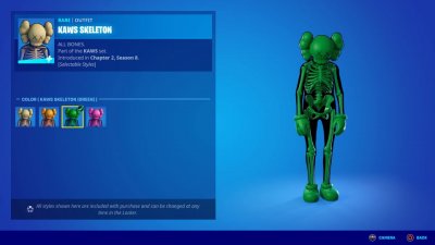 Fortnite Kaws Skeleton Green Fortnite Kaws Skeleton Green