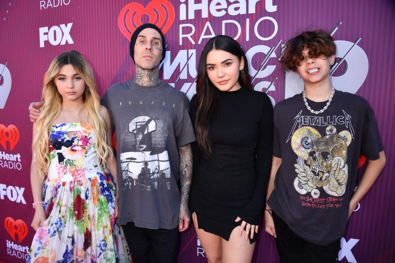Travis Barker and his children
