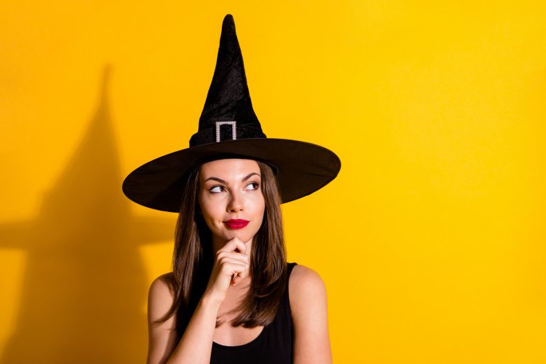 Woman dressed as a witch