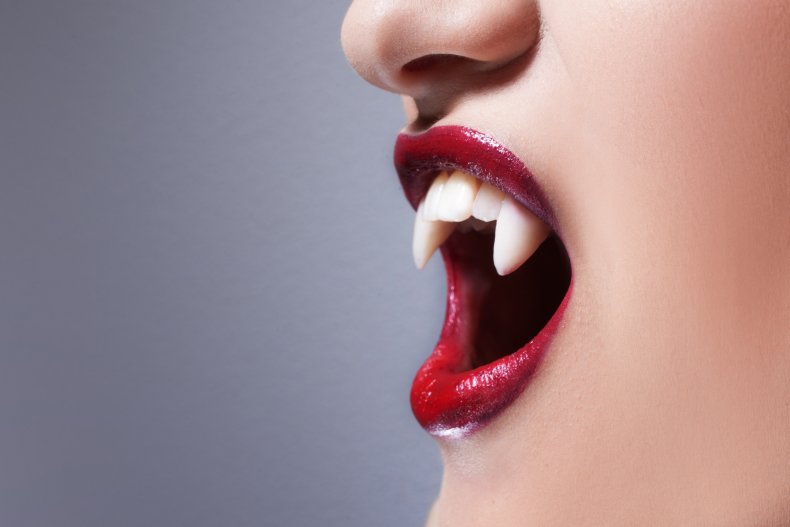 Woman dressed as a vampire