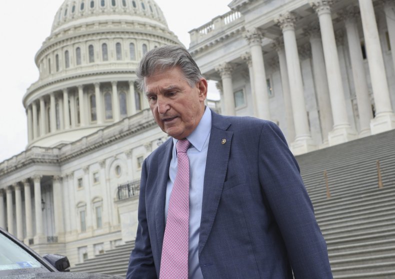 Joe Manchin (D-WV) leaves the U.S. Capitol.