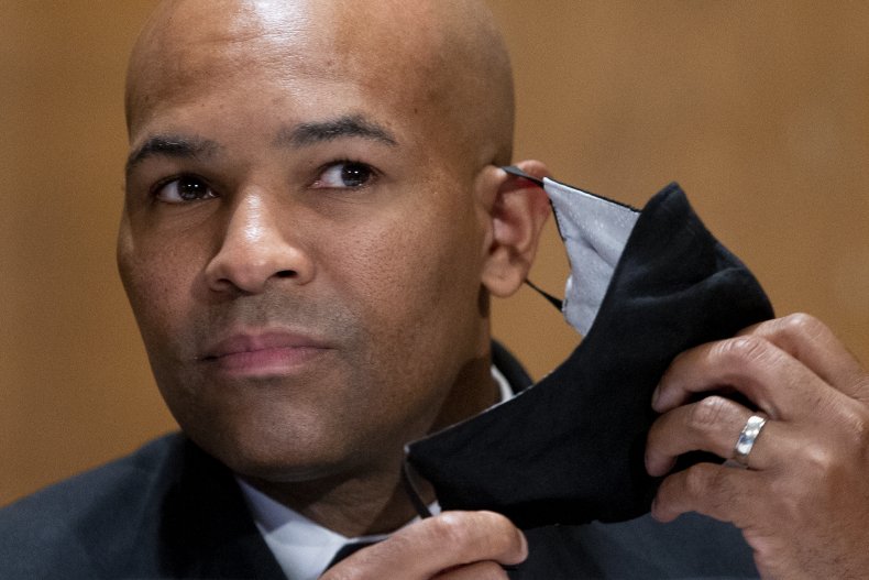 Jerome Adams Takes Off His Mask
