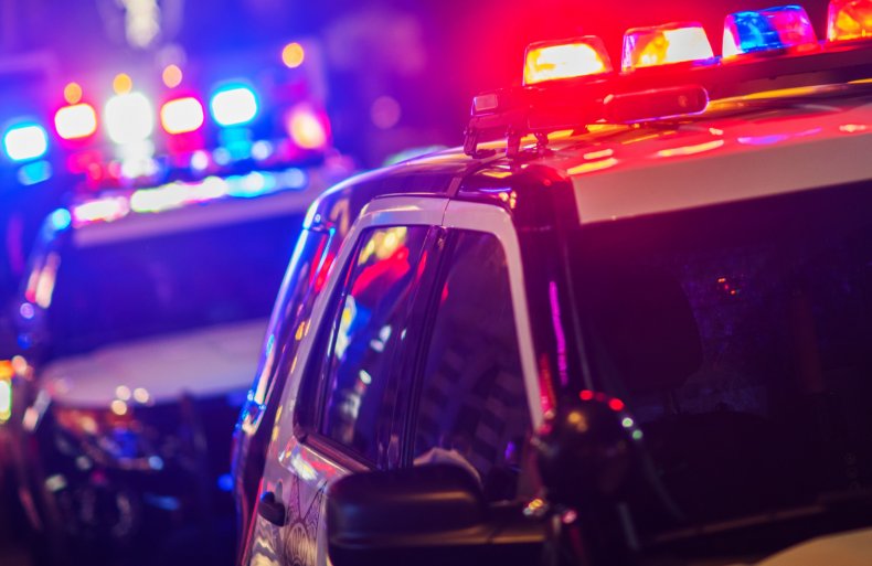 Stock image of police lights.