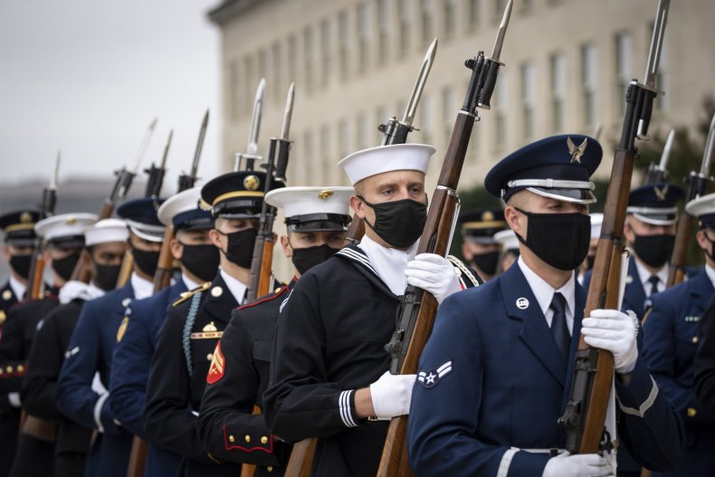 Military Honor Guard Attends a Welcoming Ceremony