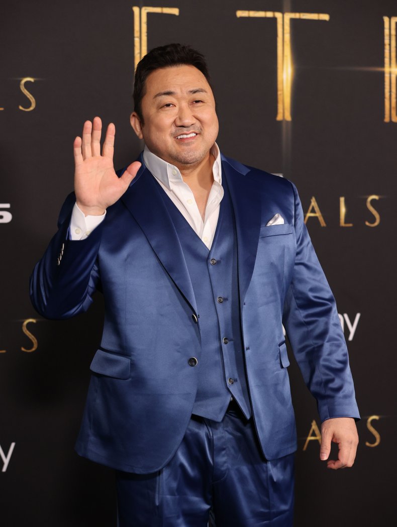 Actor Ma Dong-seok at "The Eternals" premiere.