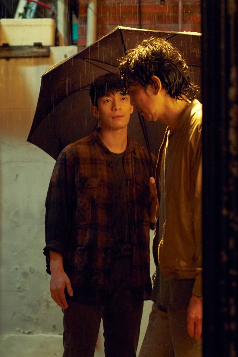 Squid Game's Wi Ha-jun and Lee Jung-jae.