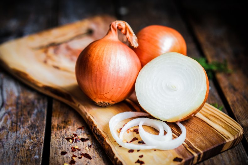 Recalled onions stock photo